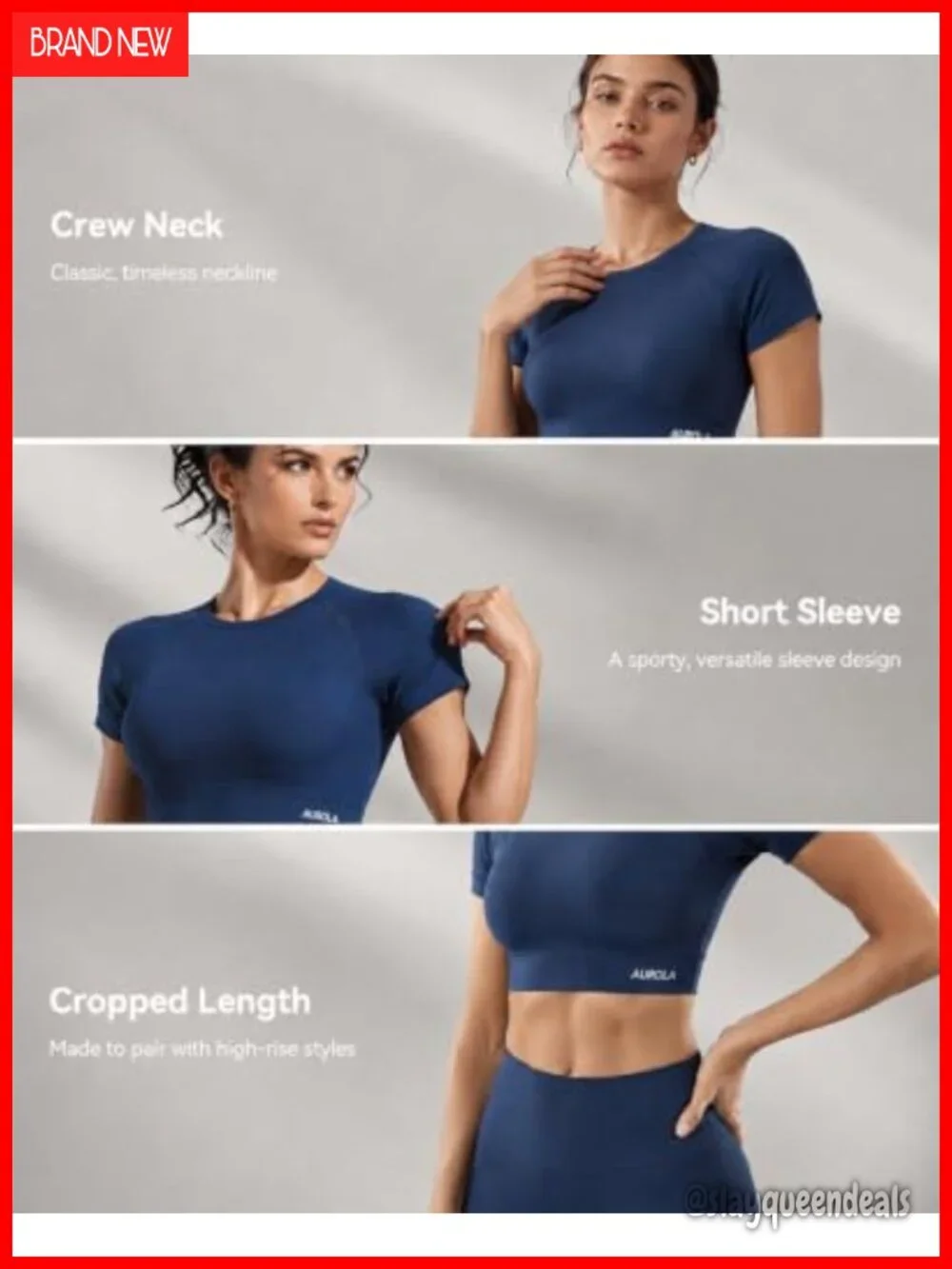 Seamless Crop Top Short Sleeve Compression Workout T-Shirt